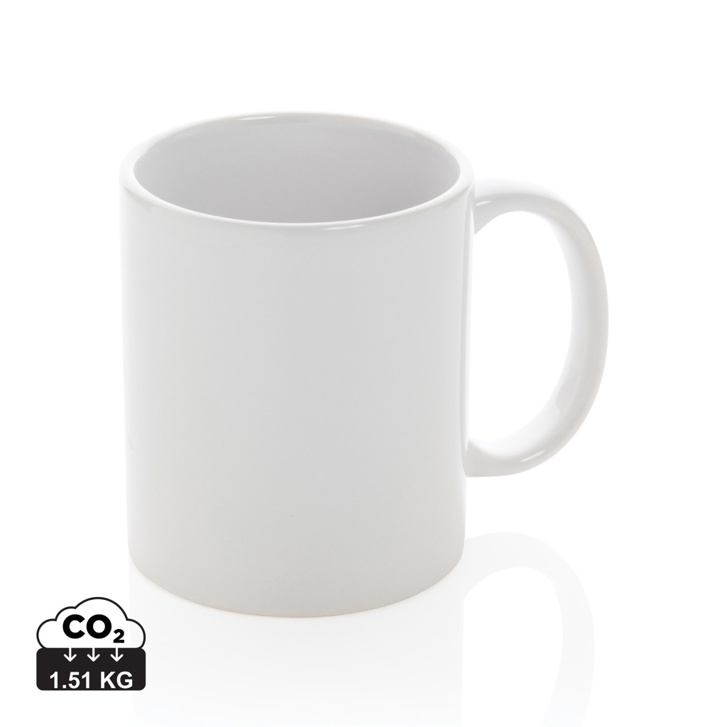 Mug publicitaire design classique 350 ml Blanc / Blanc